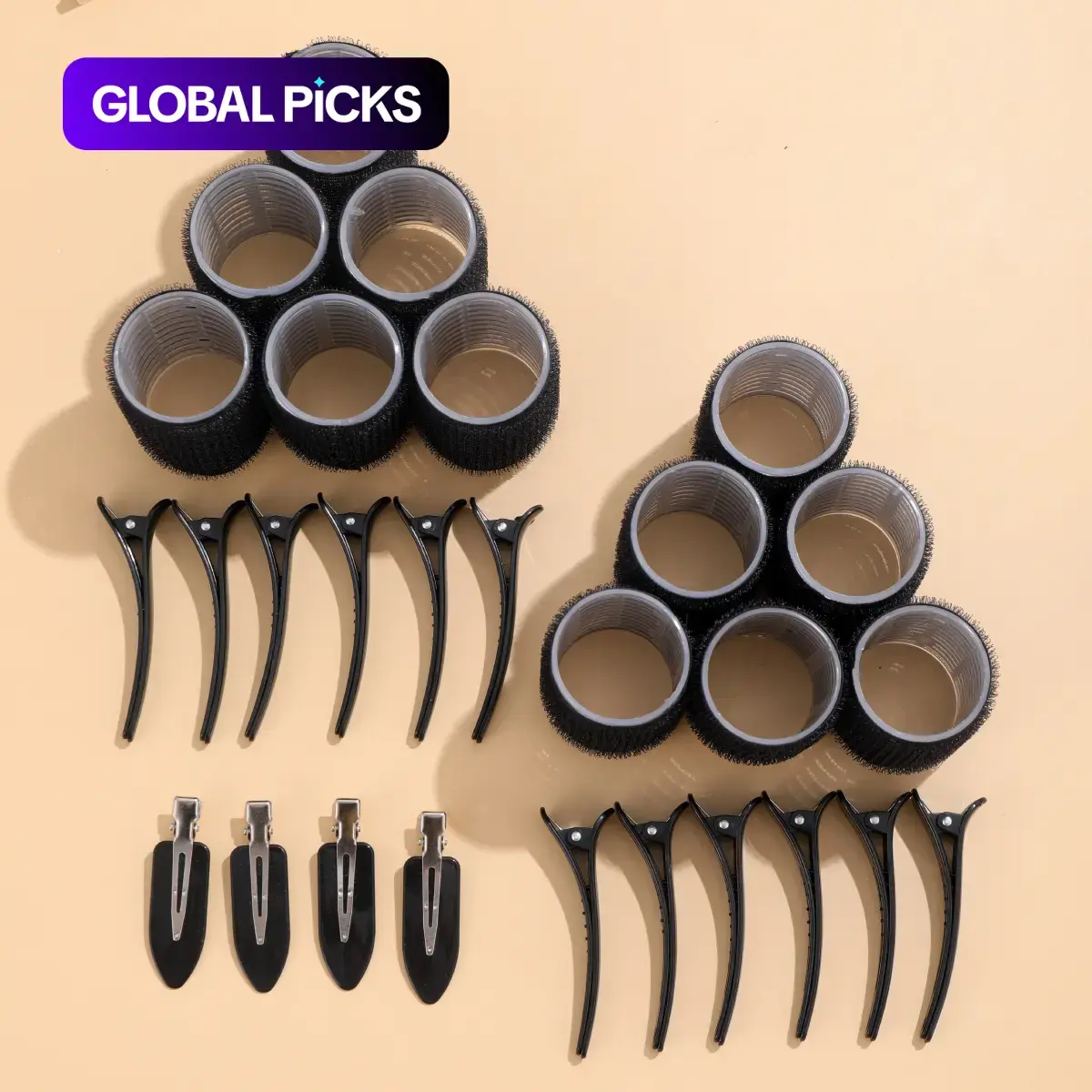 【Black Friday】28pcs Large Hair Roller Set with Clips, Self-Gripping Curlers for Long, Medium & Short Hair and Bangs, DIY Heatless Hair Curling Tool (Includes 12 Large Rollers + 16 Clips), Hair Styling Set