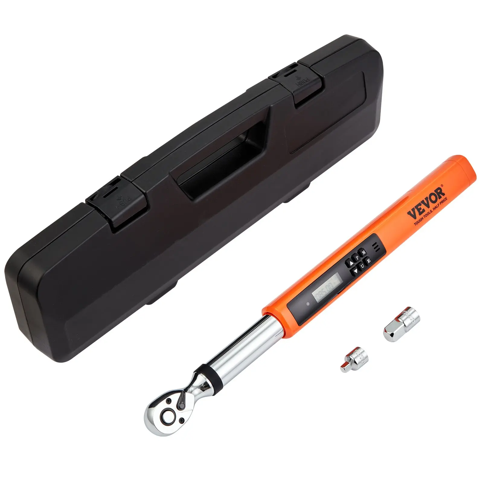 VEVOR 3/8" Drive Digital Display Torque Wrench Kit, 3.7-37ft.lb/5-50n.m Torque Range, 2.3% Accuracy, 3-Mode Adjustable with LED Buzzer Calibration for Furniture Assembly