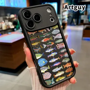 Phone Case for iPhone 17 Pro Max 16 Plus 15 14 13 12 11 Air E Fishy Fantasy Array Full Body Protection Shockproof Soft Silicone Cover