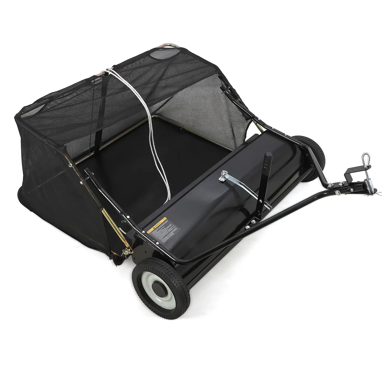 Heavy Duty 42-Inch Tow Behind Lawn Sweeper – Large Capacity Leaf and Grass Collector, Adjustable Sweeping Height, Dumping Rope – Ideal for Efficient Debris Pickup – Walk Behind Yard Sweeper