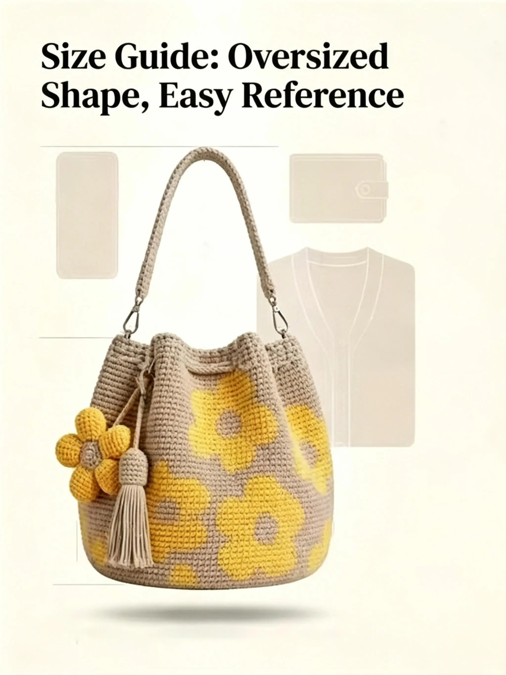 Handmade Crochet Flower Handbag, Women's Mesh Knit Shoulder Bag, Cute Floral and Fringe Decor, Large Capacity, Fashionable, Summer Travel, Satchel Shoulder Handbags