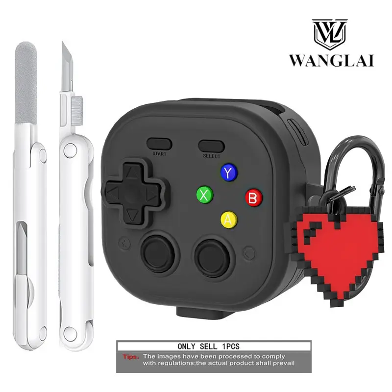 High-Quality Luxury Design Earphone Case, Heart Charm, Cleaning Brush, Silicone Protector for Samsung Galaxy Buds3/3 Pro/4 Pro/4