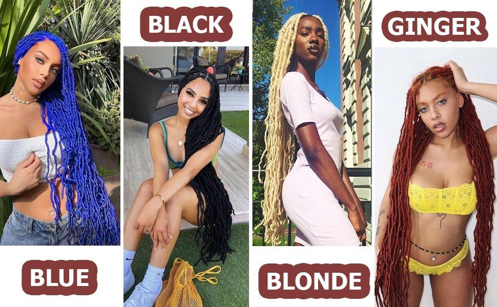 THE WELL KEPT 7 Packs Soft Locs 36 inch Goddess Locs Faux Locs Crochet Hair for Black Women Whole Strand Pre-looped Long New Locs Crochet Natural Black Locs Curly Braiding Hair Extension