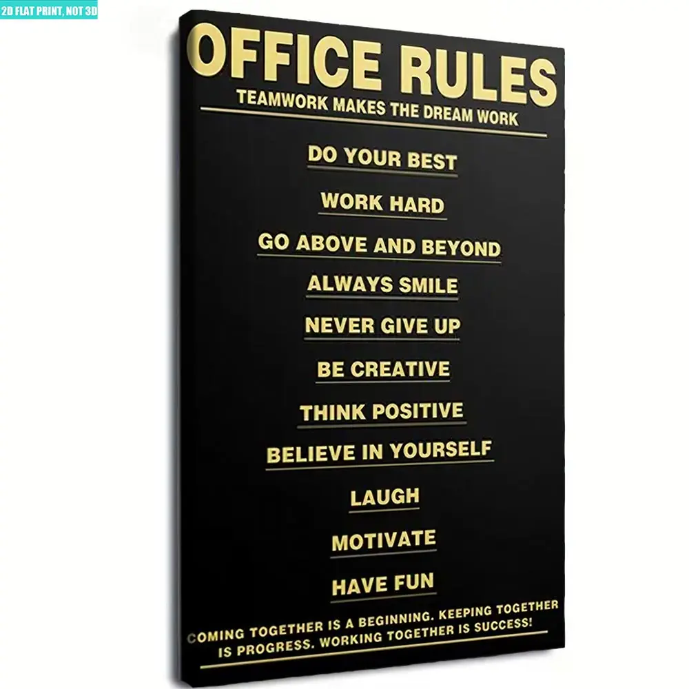 Framed motivational quote poster about office teamwork, inspirational print artwork, suitable wall decor for bedroom, dorm and living room art church unique art decoration