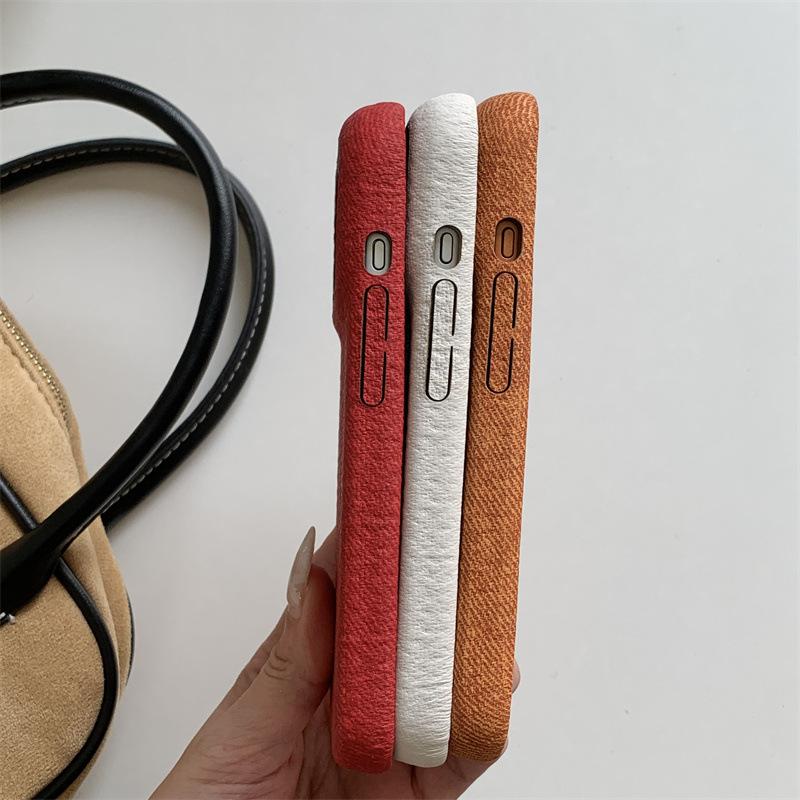 Simple solid color denim pattern case for iPhone 14/13, for iPhone 17/16/15 PRO MAX, anti-drop phone cover