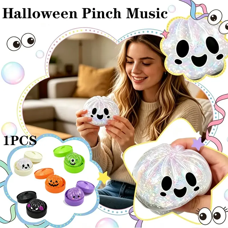 Cute Soft Halloween Ghost Jiggle Toy, Stress Relief Sensory Fidget, Perfect Party Gift, Birthday Present, Anxiety Relief Tool