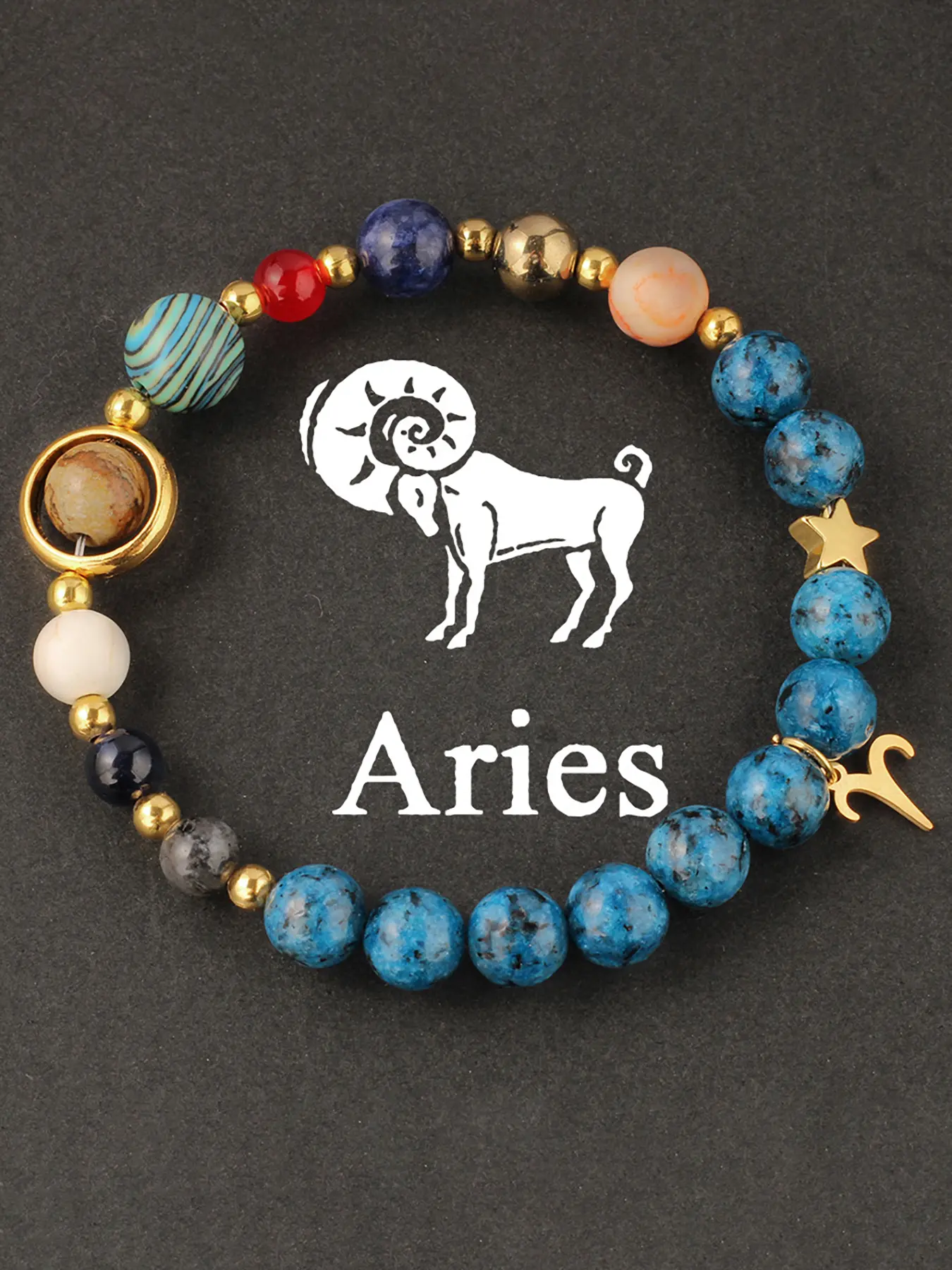 Zodiac Beaded Artificial Crystal Bracelet for Men & Women, Fashionable Bracelet, Fashion Jewelry Gift Idea, Trendy Versatile Accessory, Perfect Birthday Present, Bracelet with charms