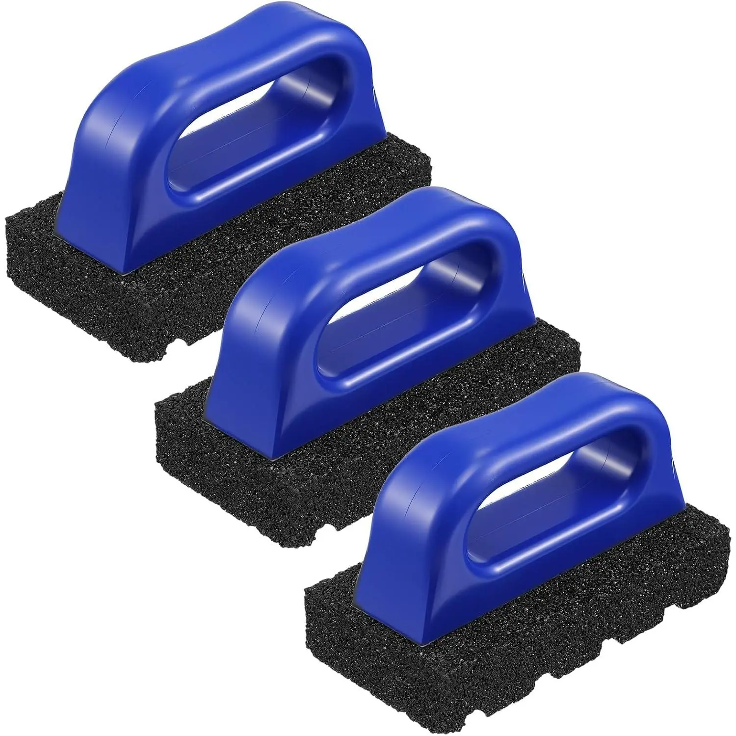 3 count Rub Brick with Handle Concrete 20 Grit Masonry Tools Smoothing Cleaning Removing Marks Tool (Blue)