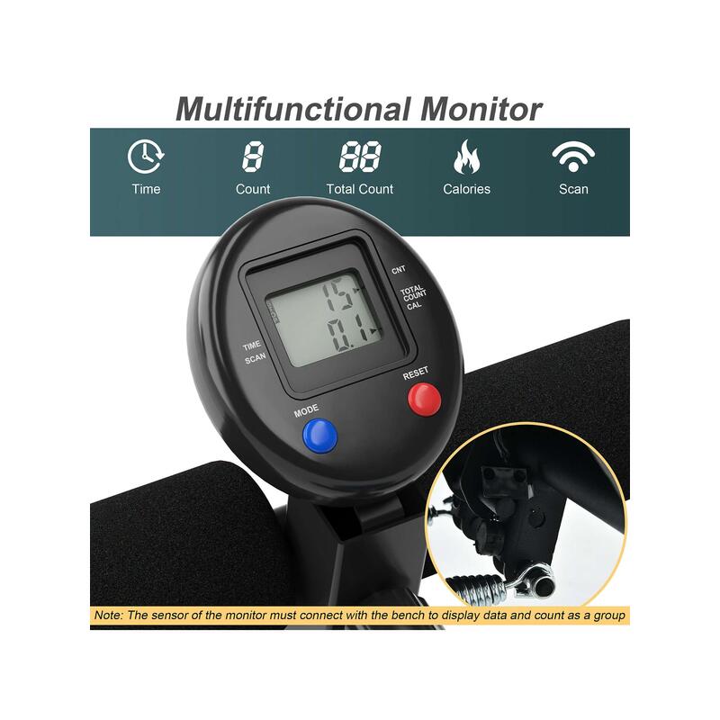 sport equipment  Goplus Multi Functional Foldable Weight Bench Adjustable Sit up Board w Monitor Red