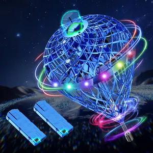 Bouncing Fly Ball, Magic Hover Spinner with Dazzling Lights, Floating Cosmic Globe Party Toy, Christmas Birthday Gift for 6 7 8 9 10+ Year Old Boys Girls (Blue)