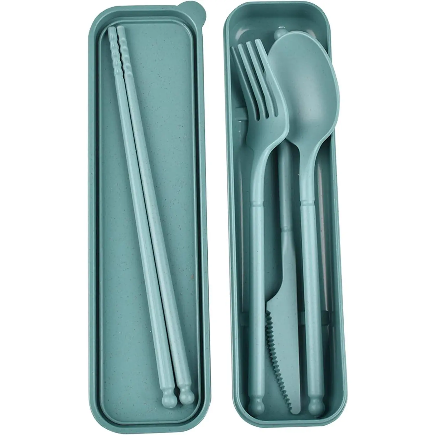 Travel Utensils,  Utensils Set with Case, Camping Plastic Cutlery |  Forks Spoon Tableware with Chopsticks, Portable Cutlery Set for Travel Picnic Camping or Daily Use