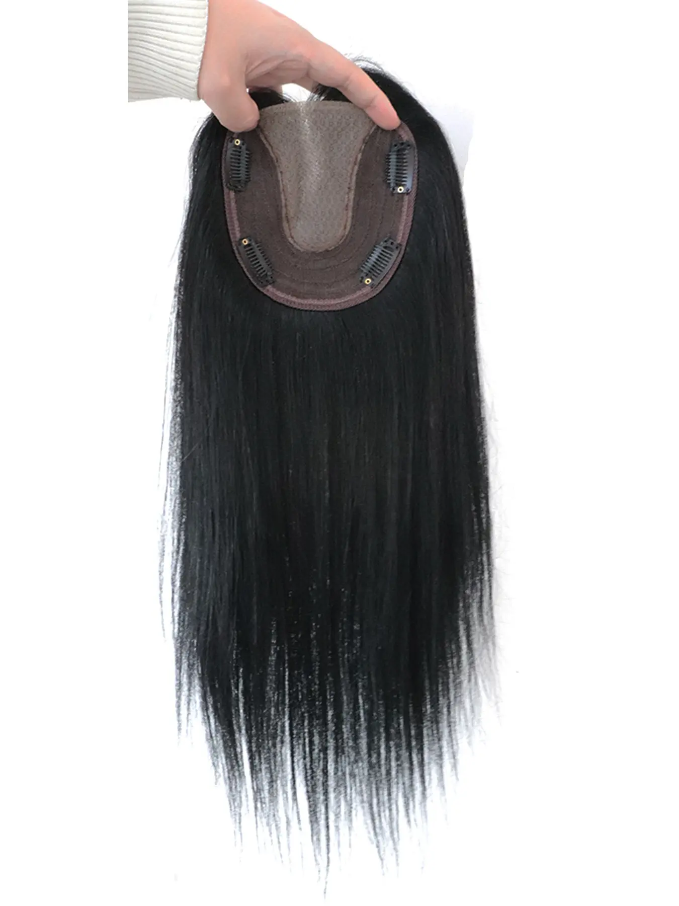 Women's Human Hair Clip-In Hair Toppers with Breathable Base, Natural Look Volume Enhancer, Soft & Lightweight, Easy to Attach for Instant Length & Coverage, Perfect for Daily Styling