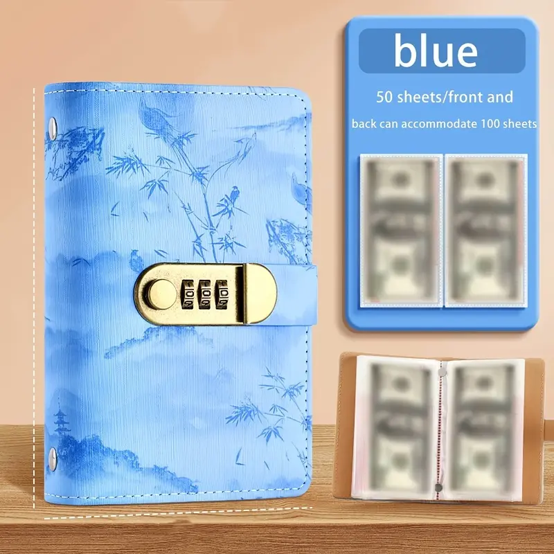 Password Lock Savings Book, Three Ring Album, Can Store Photos, Banknotes, and Stamps.A good helper for financial management, 50 sheets/100 pages.Perfect Gift for Halloween and Christmas, Suitable for Students, Teachers, and Employees