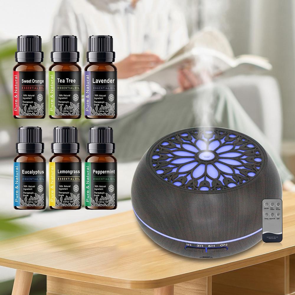 Large 550ml Aromatherapy Diffuser with Remote Control, 6 Blends, 7 LED Colors & Auto Shut-Off , Perfect for Bedroom, Living Room
