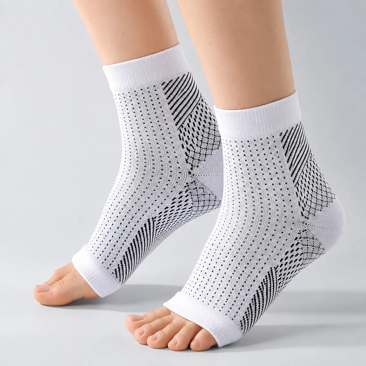 Open Toe Compression Socks for Plantar Fasciitis. Ankle Brace for Men & Women, Swelling Relief & Arch Support. sport athletic Work Socks active lifestyle calf gripsocks plain, Ankle Protective Compression, Foot Supports