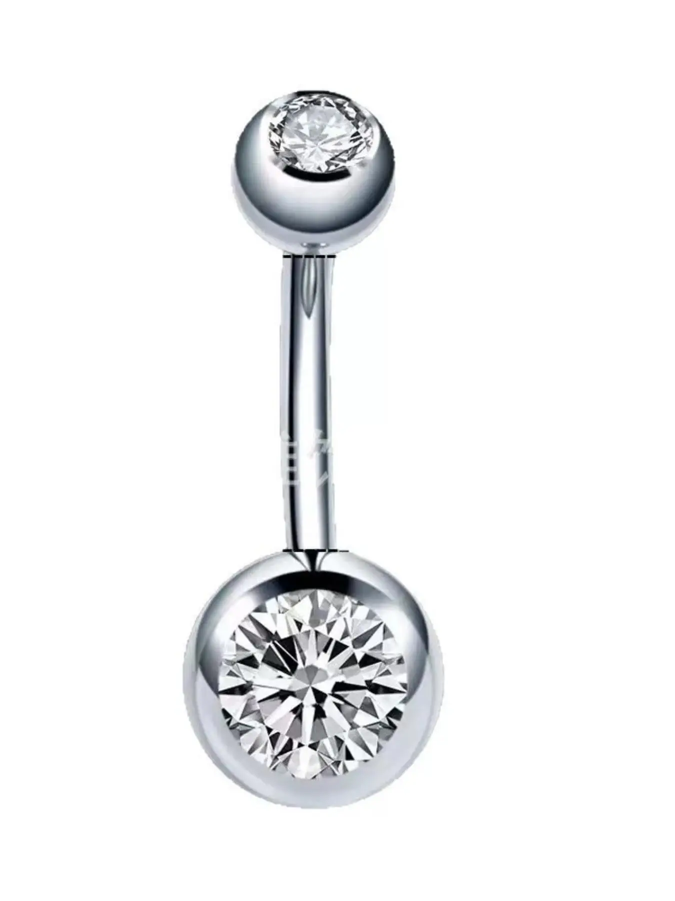 G23 Titanium Belly Button Ring with Rhinestones, Fashionable and Unique Body Piercing Jewelry, Trendy Personal Accessory for Women