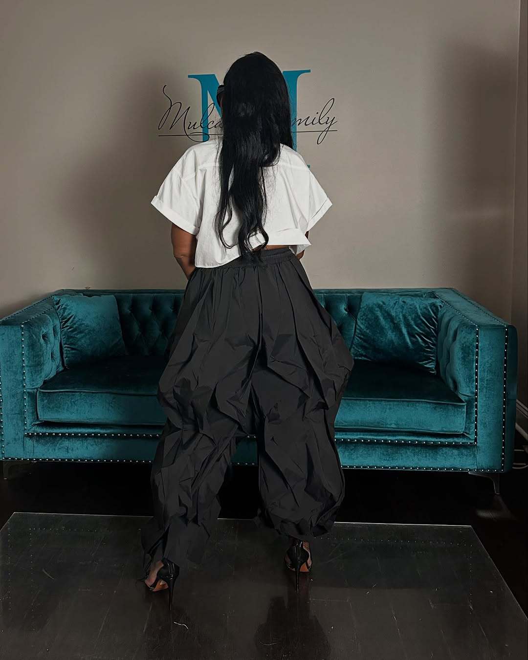 2025 Autumn New European and American Elegant Commuter Workwear Patchwork Lace Lantern Pants Jogger Pants