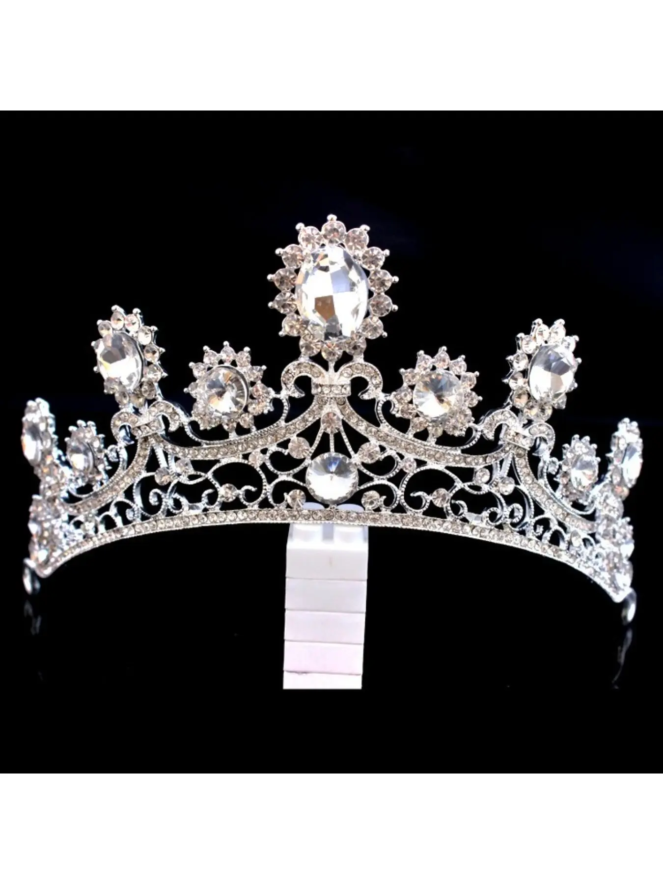 European Baroque Bridal Tiara Wedding Princess Queen Hair Accessory Vintage Luxurious Full-Diamond Bridal Headpiece