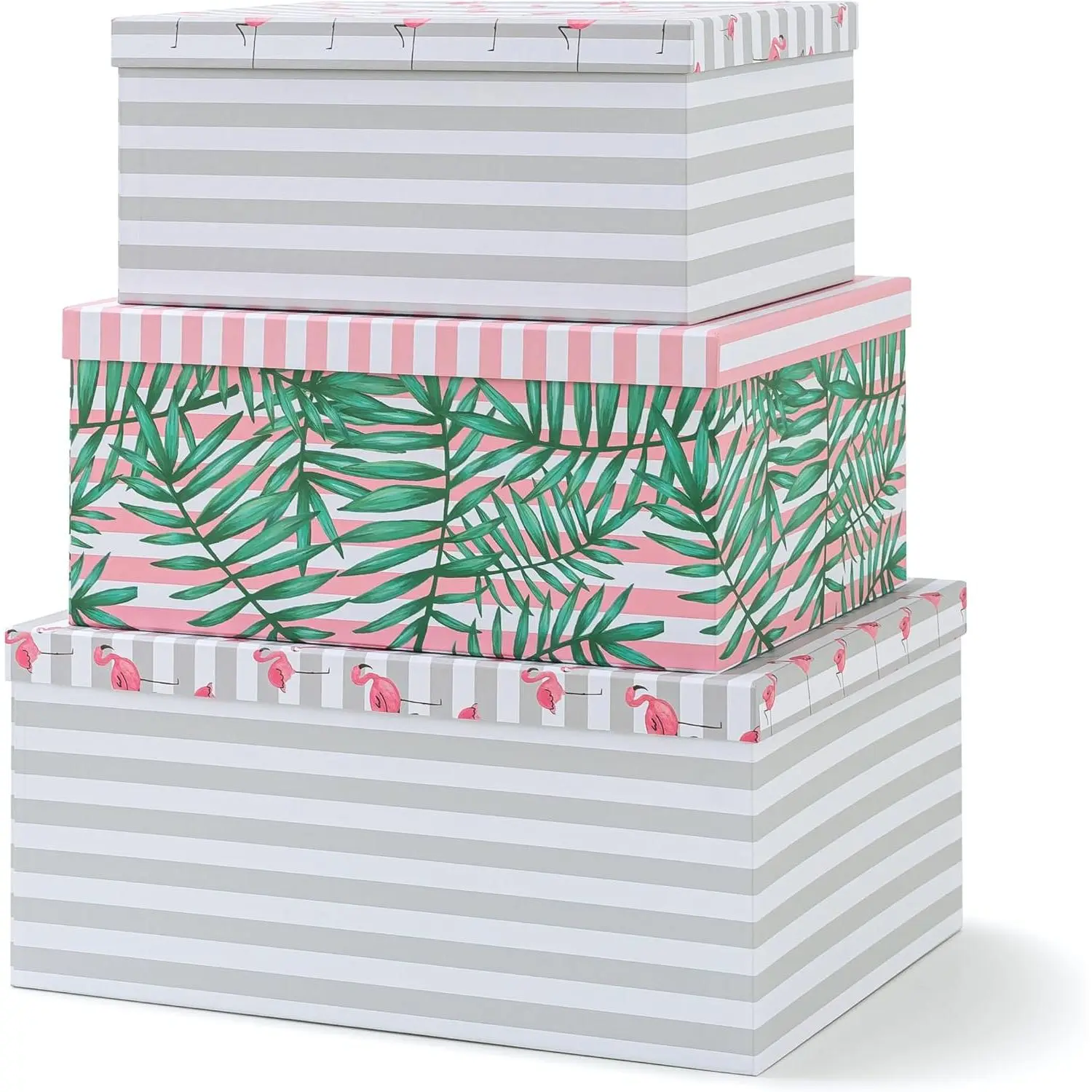- Tropical Decorative Storage Boxes with , Set of 3 | Large Nesting Cardboard  Boxes for Memories, Photos and Gifts, Hawaiian Floral Containers for  Decor