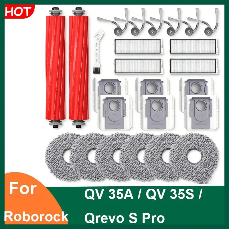Replacement Accessories for Roborock QV 35A / QV 35S / Qrevo S Pro Robot Vacuum