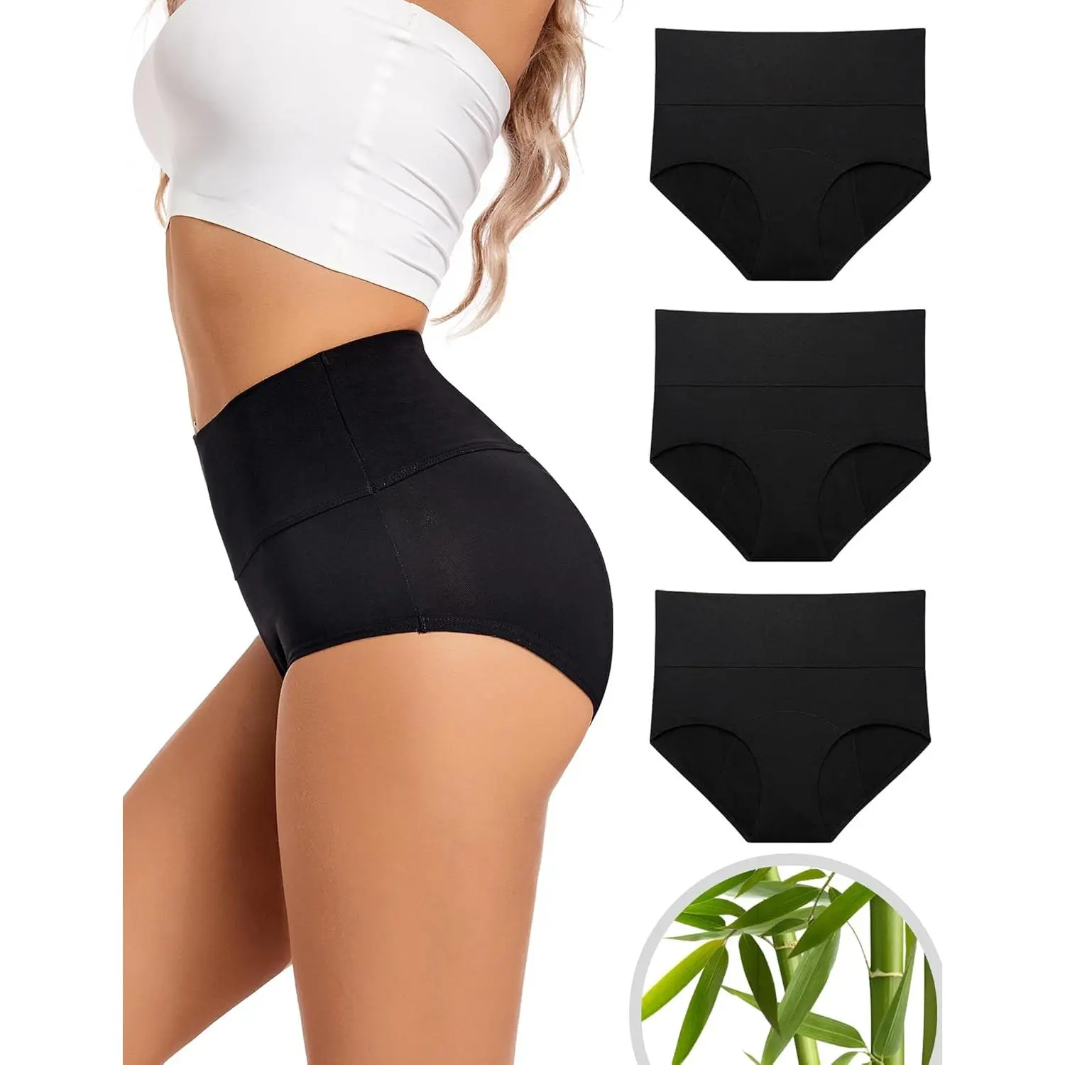 High Waist Period Panties for Women, Reusable Leak-Proof Briefs, Heavy Flow Safe Postpartum Underwear, Viscose Fabric, XS-4XL Sizes, Reusable Panties, Lady, Lingerie