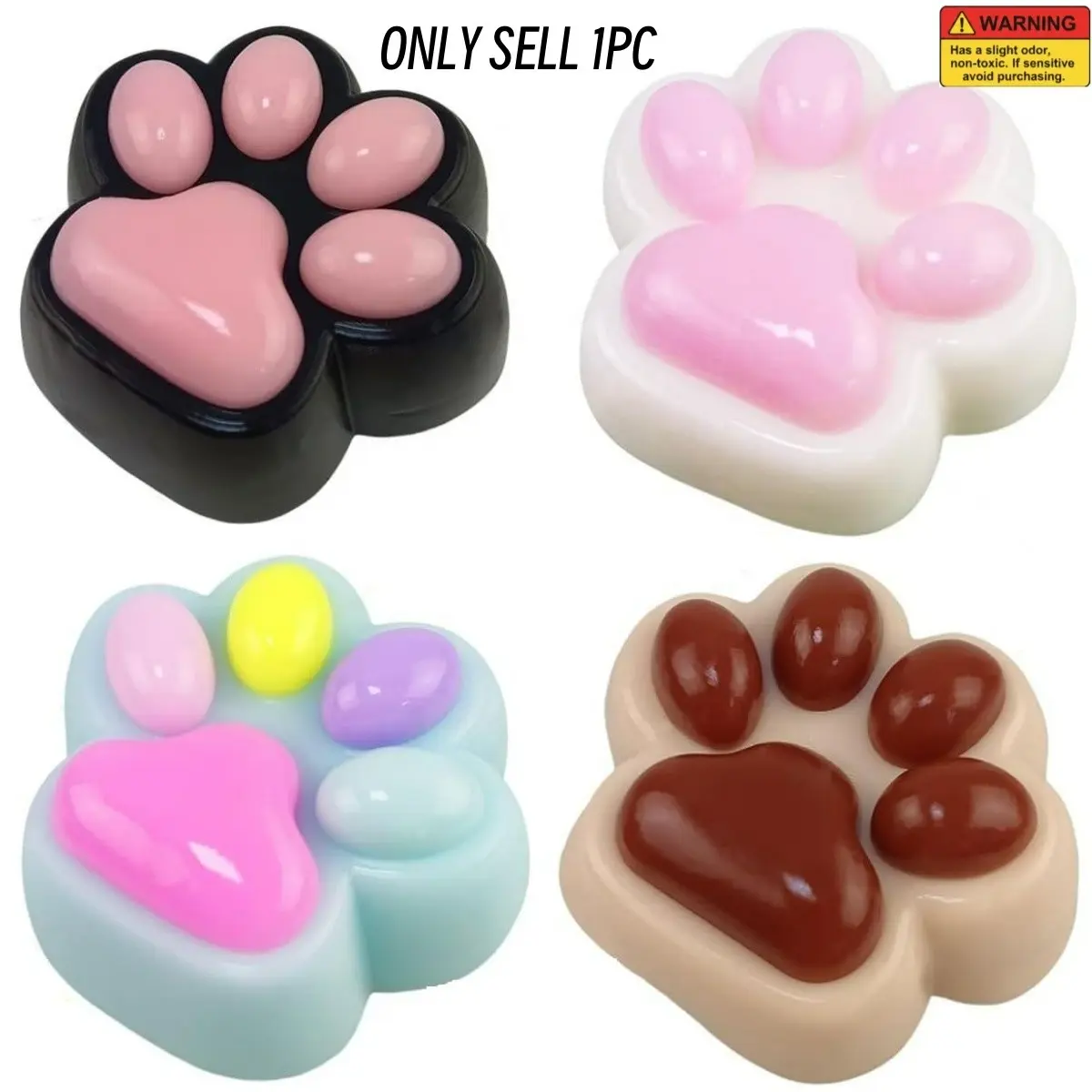 Taba Squishy Cat Paw Squeeze Toys, Cute Cat Paw Squishy Toys for Relax, Soft Jelly Squeeze Fidget Toys, Black Sensory Fidget Decompression Toy for Kids, Squishy Stress Relief, Perfect Gifts Valentine's Day Gifts, Officce Leisure, Sensory Fidget Squishies