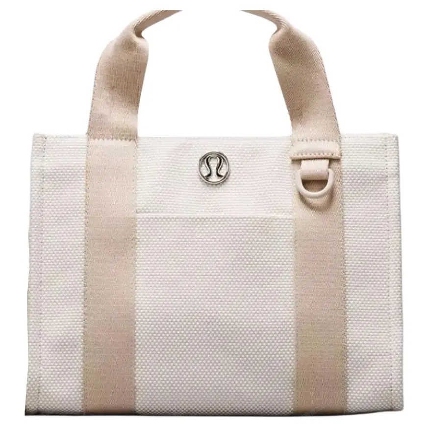 Lululemon 10L Two-Tone Cotton-Blend Canvas Tote Bag for Women – Mojave Tan and Light Ivory