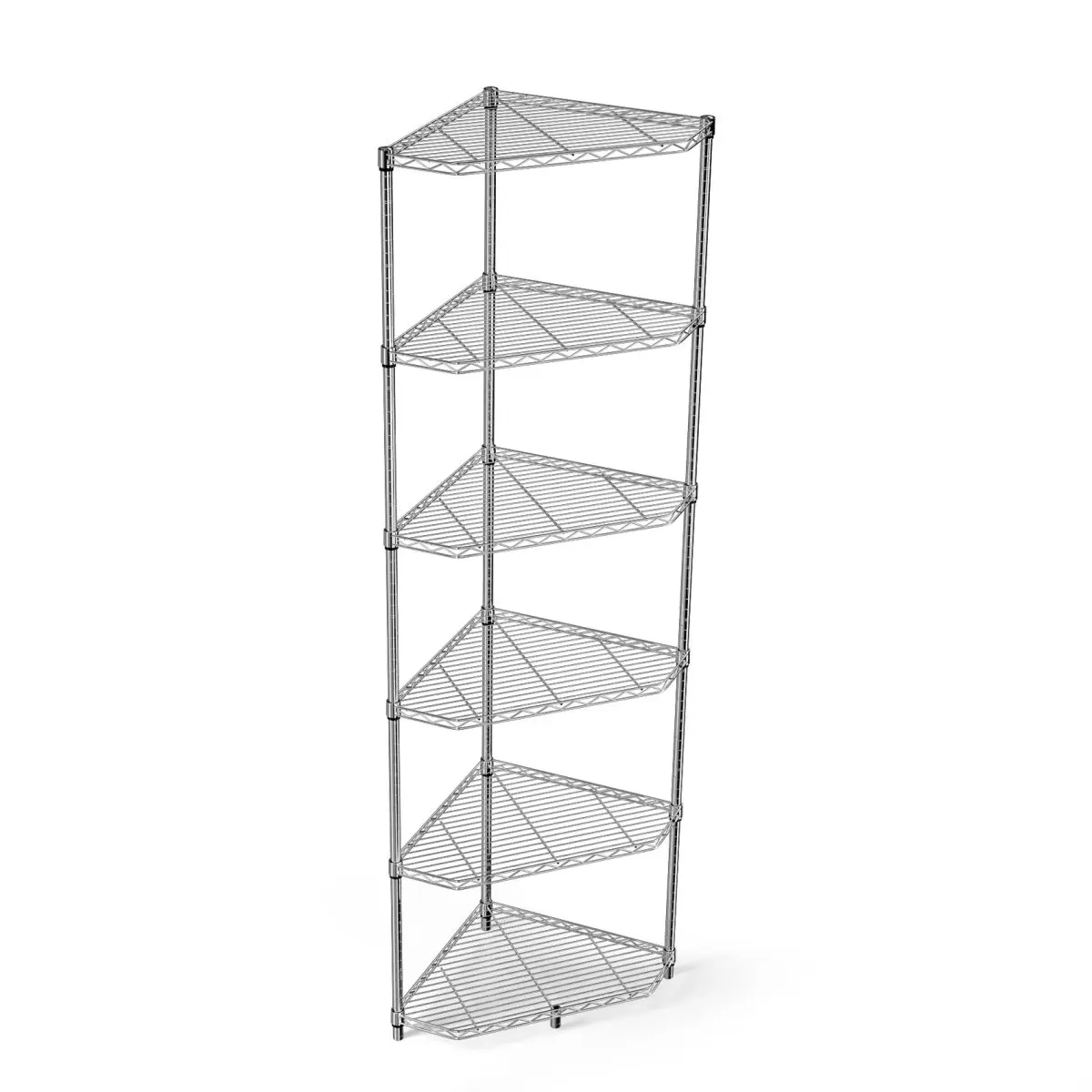 NSF Certified 6-Layer Heavy-Duty Steel Corner Wire Shelf Rack, 20x20x72in Adjustable Shelf with Toolfree Easy Installation, 100 lbs Per Shelf/600 LBS Max Capacity Corner Organizer for Garage, Closet, Door