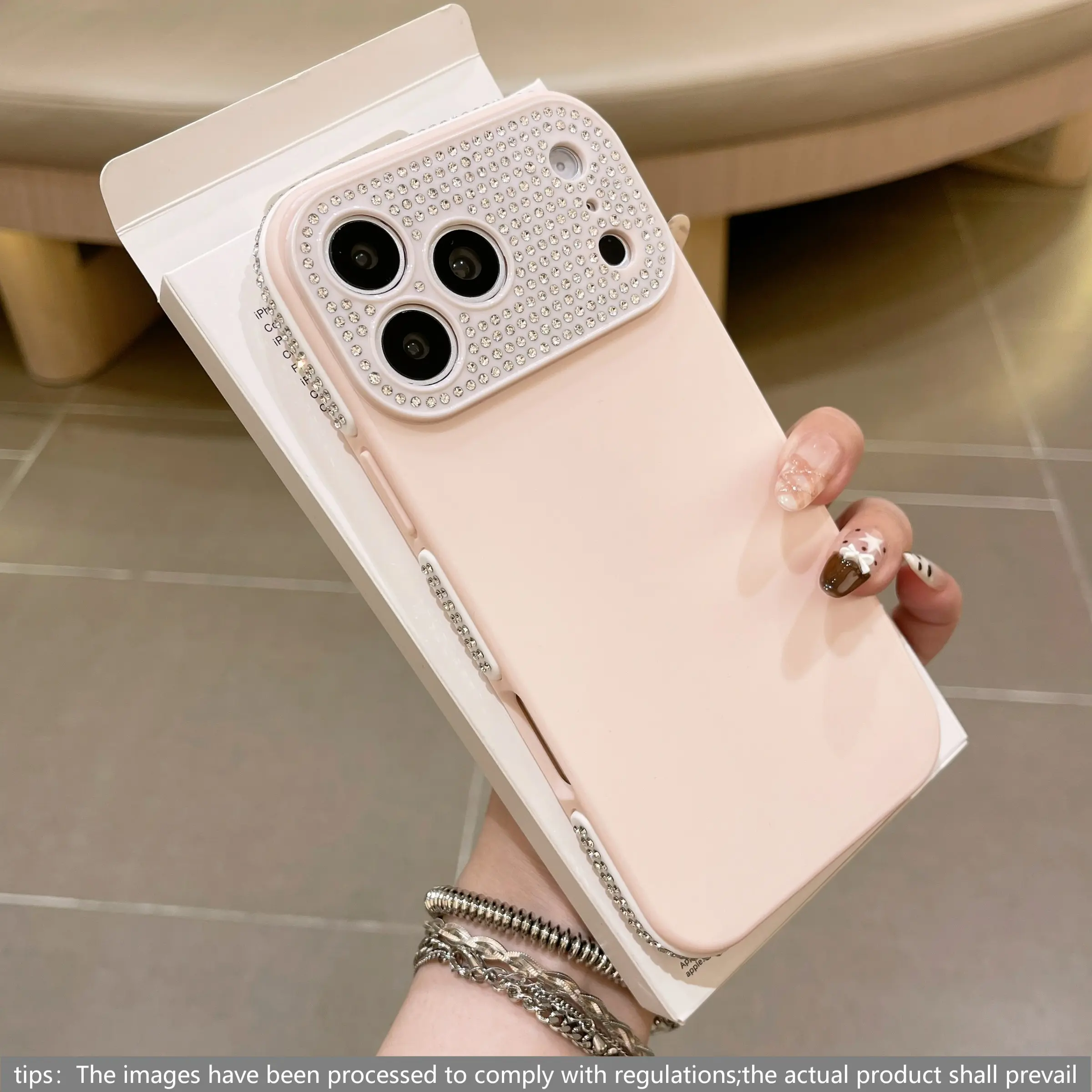 Luxury Dual Tone Matte Full Diamond Large Window Phone Case, Scratch-Resistant Shockproof Cover for iPhone 17pro Max 16pro 15 14 13