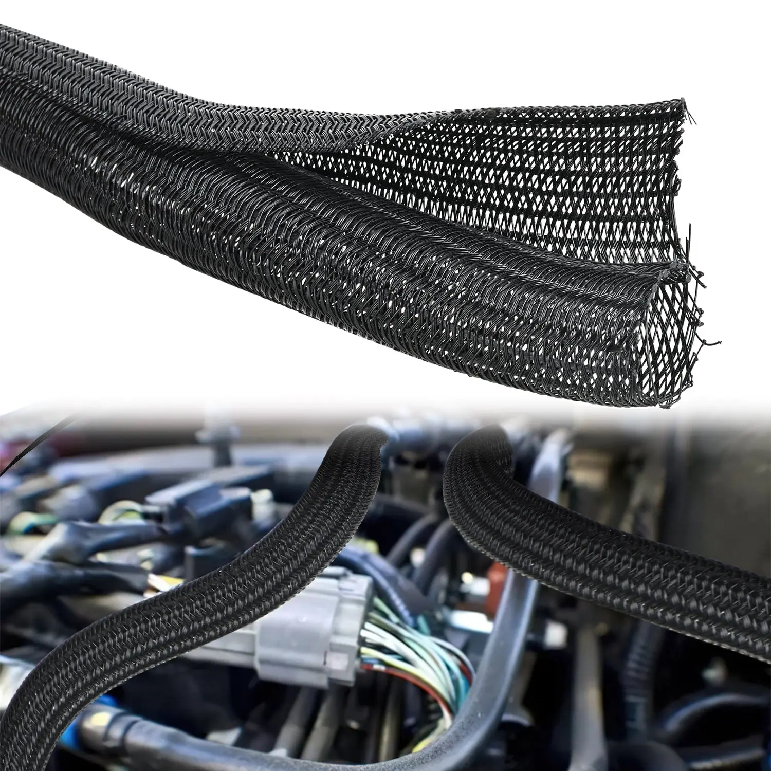 Nilight Cable Sleeve, 25ft-1in Flexible Wrap for Wire Protection, Home Improvement Electrical Wire & Cable Management Solution