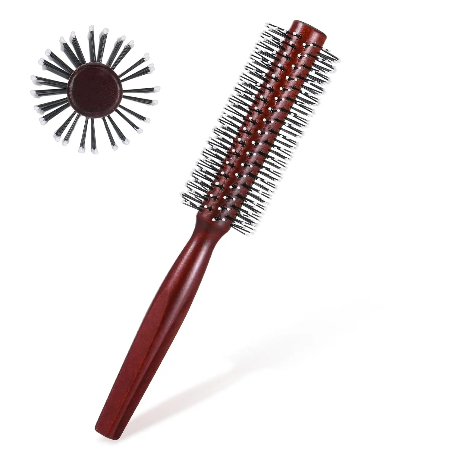 Small round comb for short hair, round comb for blow-drying and styling curly hair, heat-resistant nylon ball-shaped comb for styling, portable travel-sized round hair comb, unisex: beauty and personal care