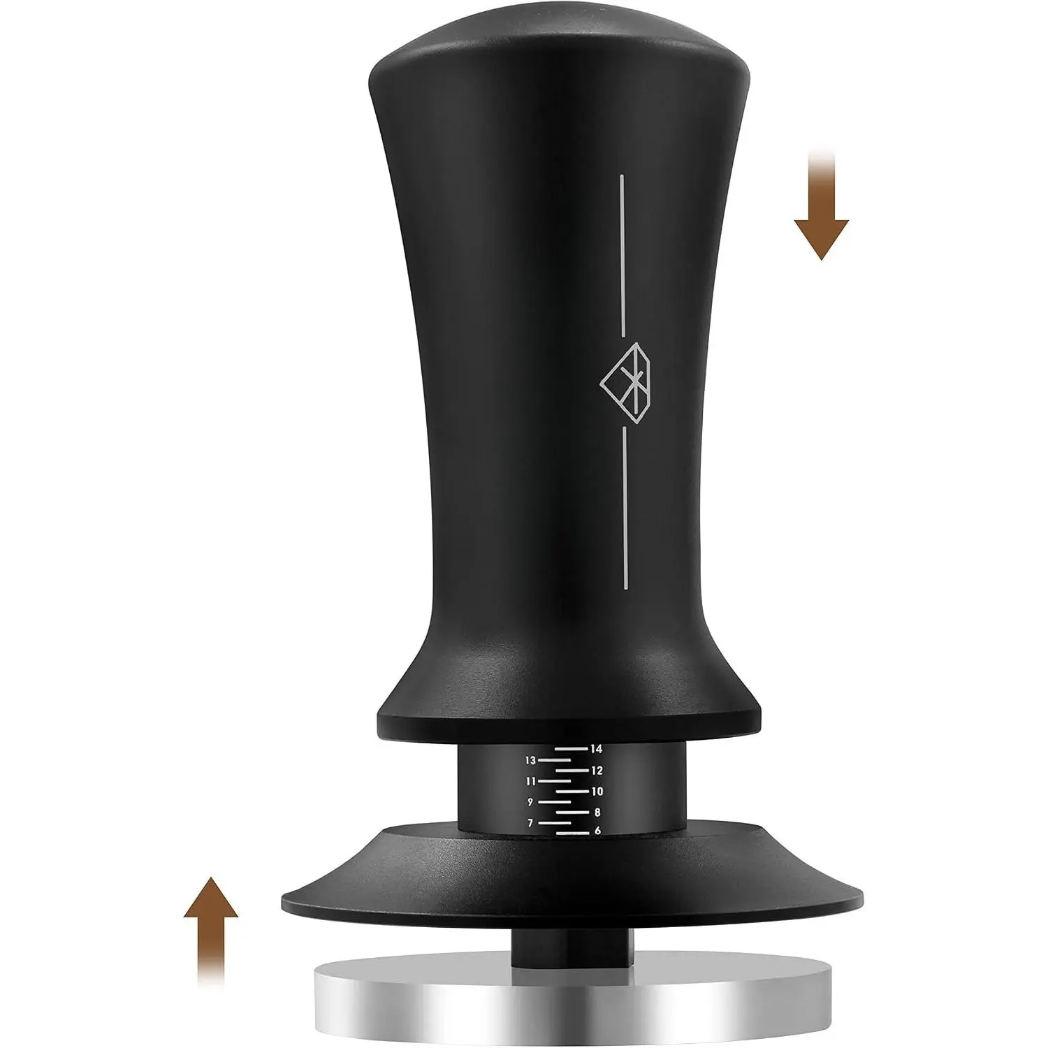 51mm Coffee Espresso Tamper,  Barista Tools, Calibrated Spring Tamper,  Stainless Steel Flat Base Tamper with Scale Mar for Espresso Machine (Blac)