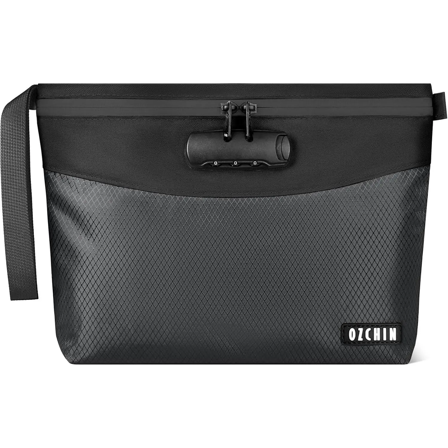 Smell Bag with Lock – Activated Carbon Fiber Smell Container with Combination Lock, Airtight Zipper, Odor Case for Travel, Daily Use, Gifts Ideas 11 X 8 Inch (Black)