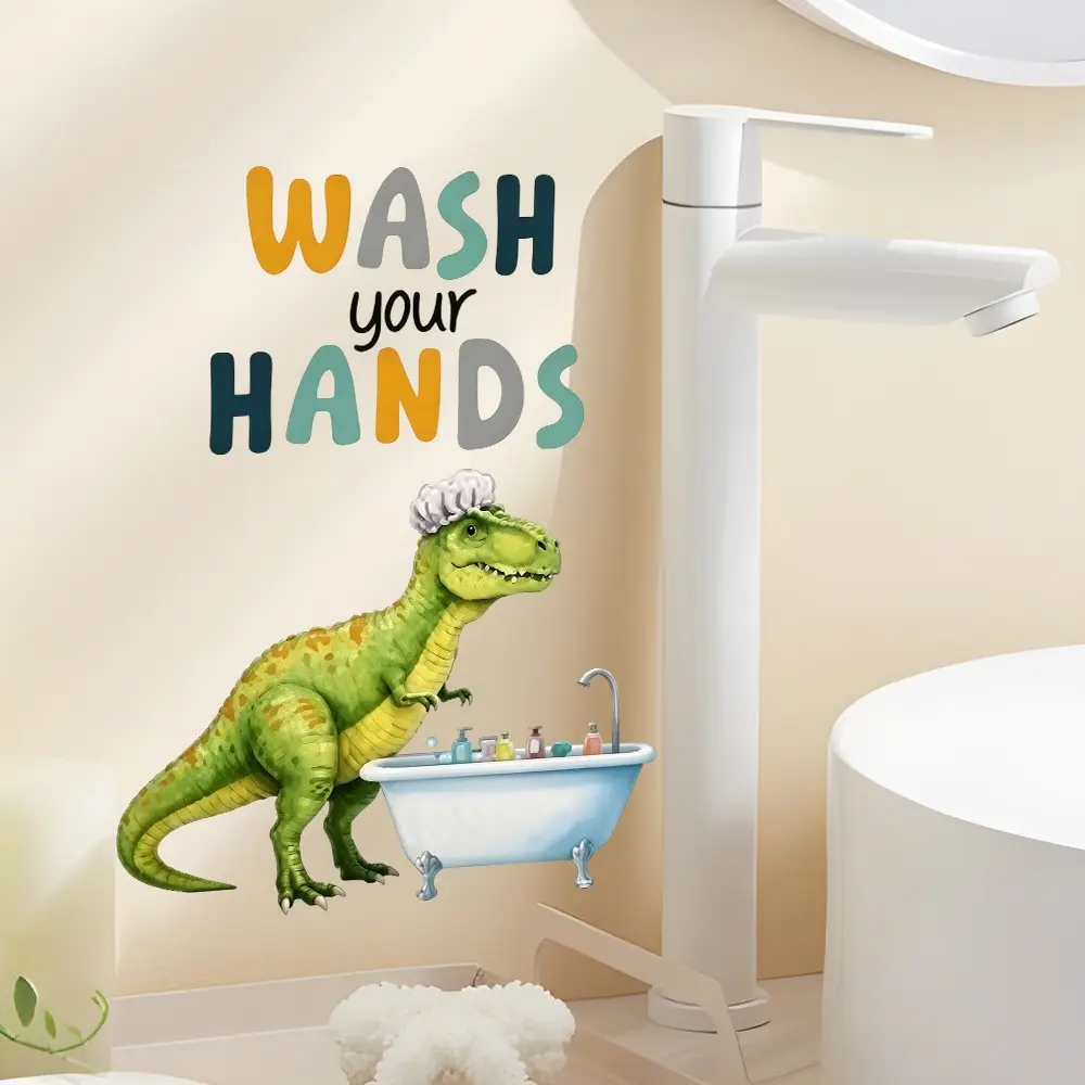 Dinosaur Toilet Stickers, Creative Dinosaur Toilet Patch, PVC Waterproof, Self-Adhesive, Reusable, Bathroom and Public Restroom Decor, Restroom Accessories