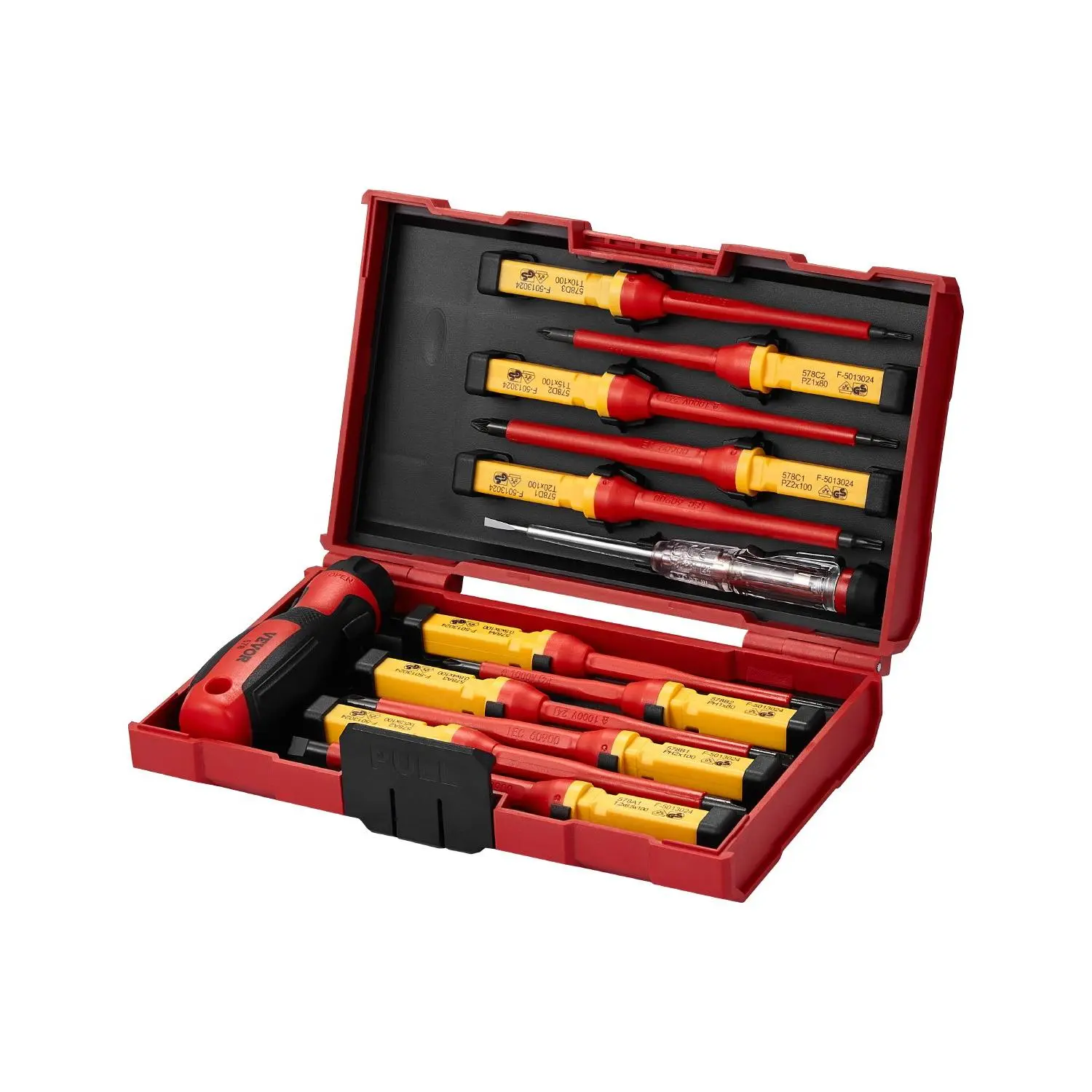 Insulated Screwdriver Set, 13-Piece Professional Electrical Screwdriver Set, 1000V Insulated Electrician Tool Set, with Magnetic Phillips Slotted Pozi Torx Tips, Screwdrivers, for Electricians