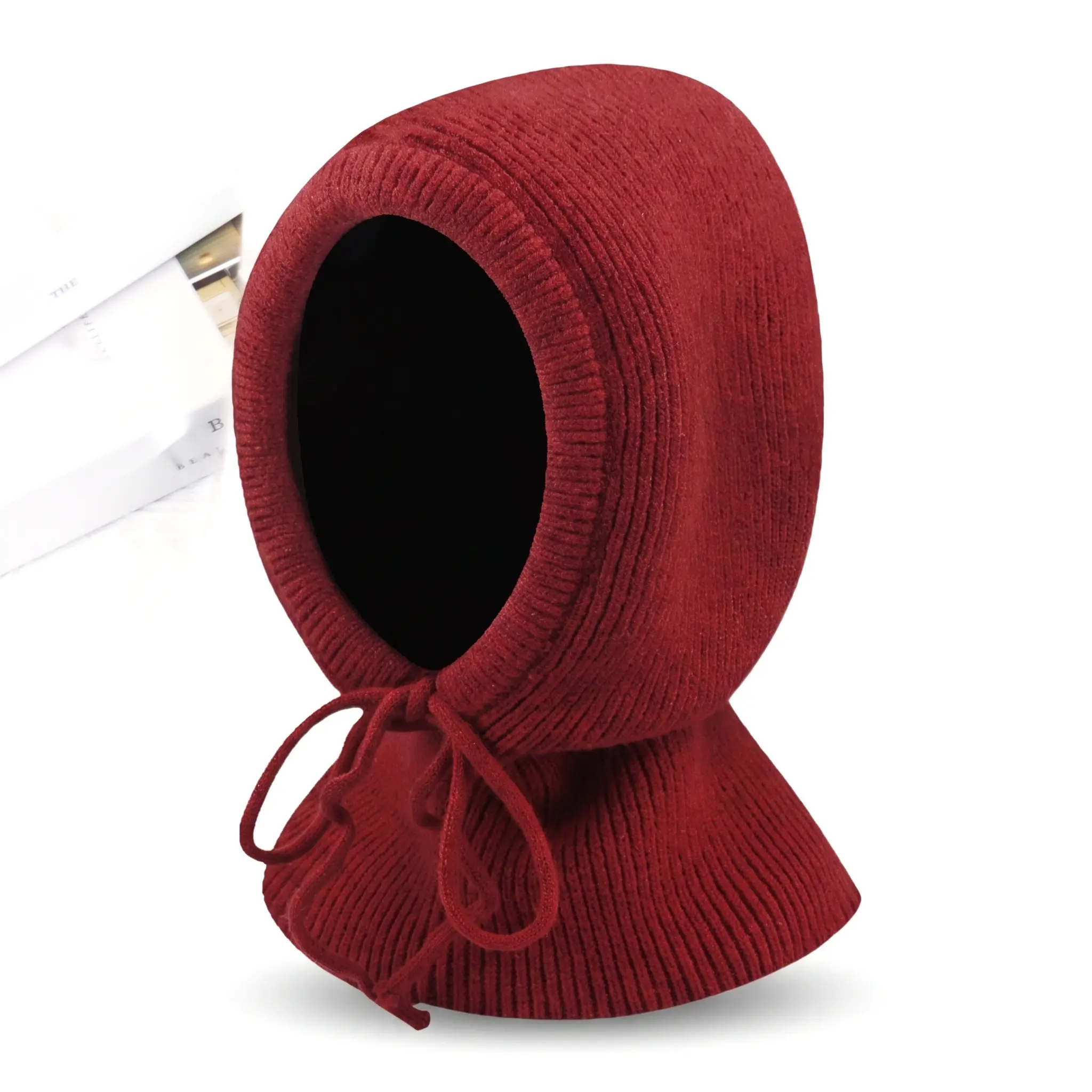 Solid Color Pullover Hat, Knitted Winter Hat, Casual Warm Hooded Hats for Fall & Winter, Fashion Accessories for Women & Men