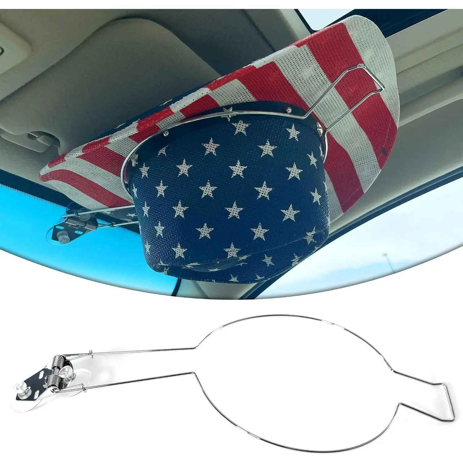 Cowboy Hat Holder - Hat Rack Clip for Western Hats - For Cars, Trucks and Vans - Complete with Suction Cups