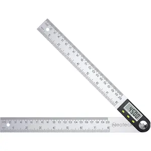 Neoteck Digital Angle Finder Ruler 8 inch/200mm Stainless Steel Digital Protractor with Data Hold Function and Zeroing Resetting LCD Display Electronic Spirit Level Gauge Ruler