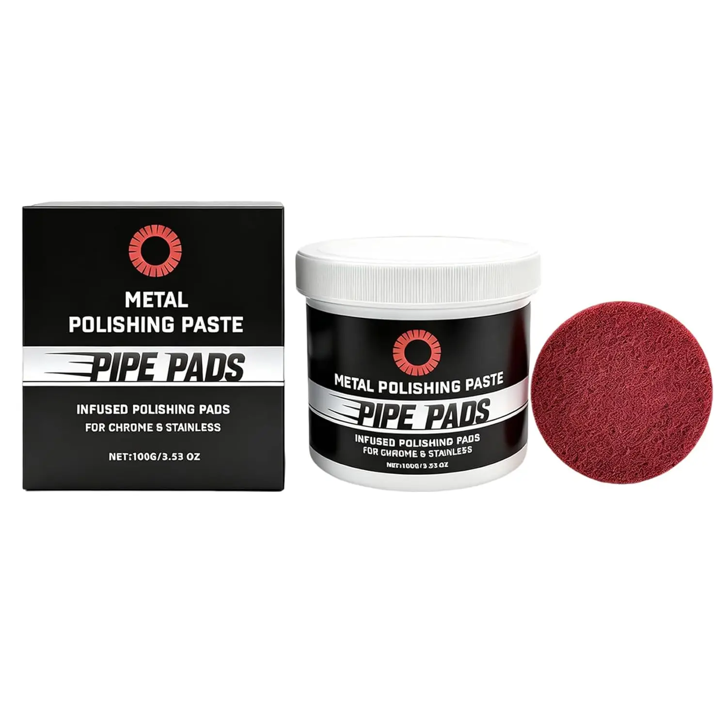 Pipe Pads Polishing, Metal Polishing Paste Pipe Pads - Rust Buffing Cream with Pipe, Achieve a Brilliant Shine with Ease for Cars, Furniture, Chrome & Stainless Steel, Infused Polishing Pads, Detailing Products, Cleaner Polish