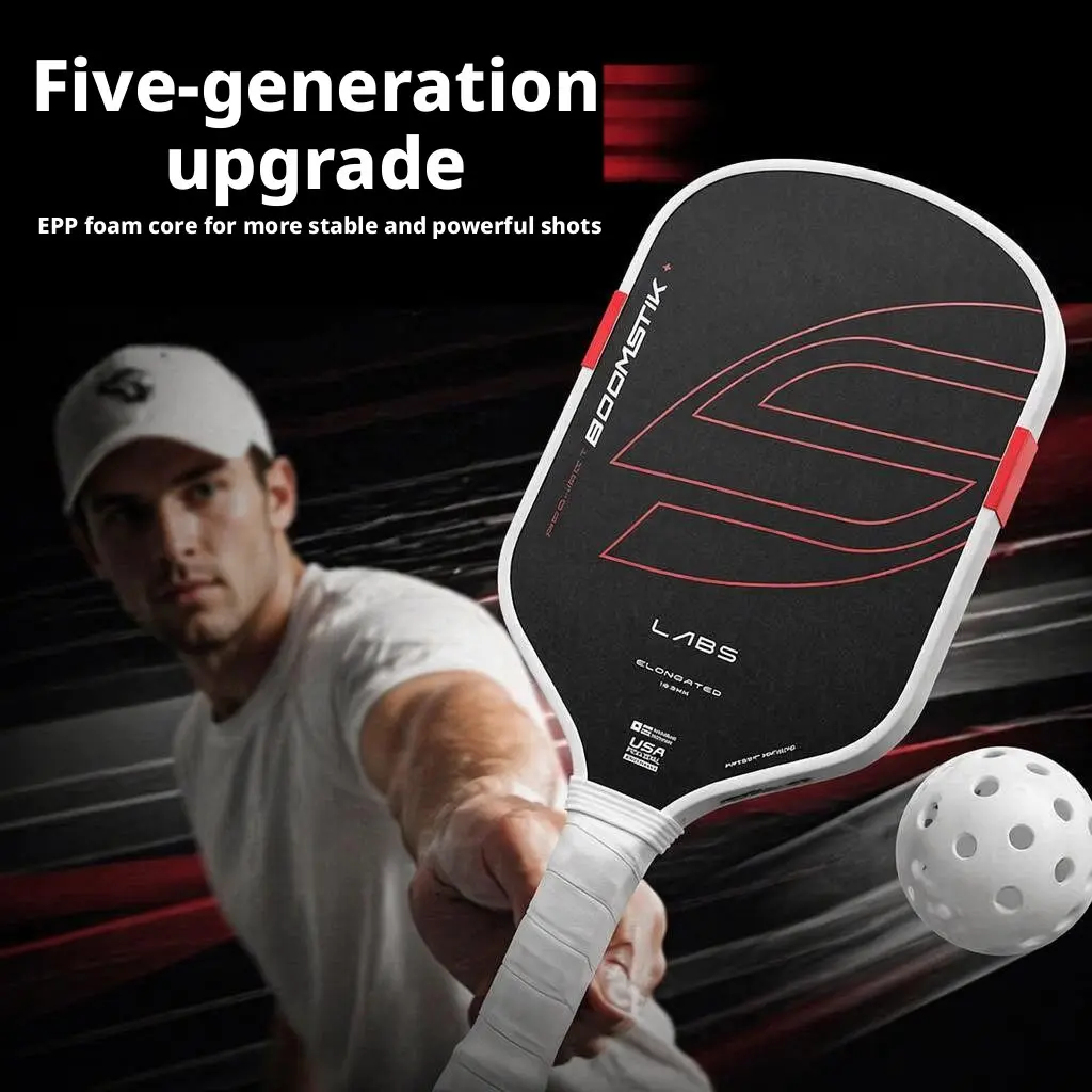 Line Boomstrik Professional Pickleball Paddle, Selkirk Collaboration 5th Gen, Carbon Fiber 700, Hot Pressed Epp Core