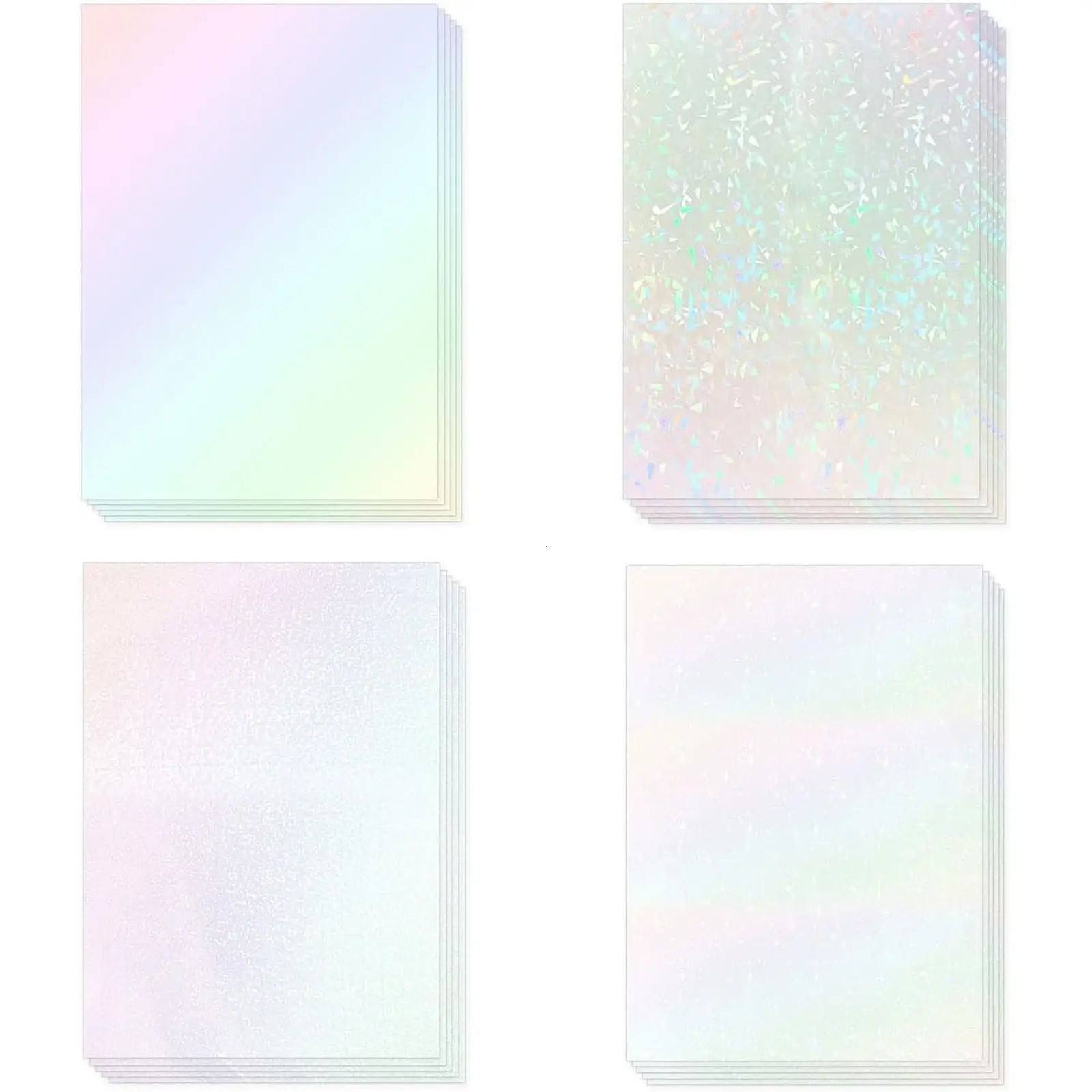 20 Sheets A4 Adhesive Lamination Sheets, Self Adhesive Clear Holographic Film, Ideal for Photos and DIY Crafts, Perfect for Creative Projects