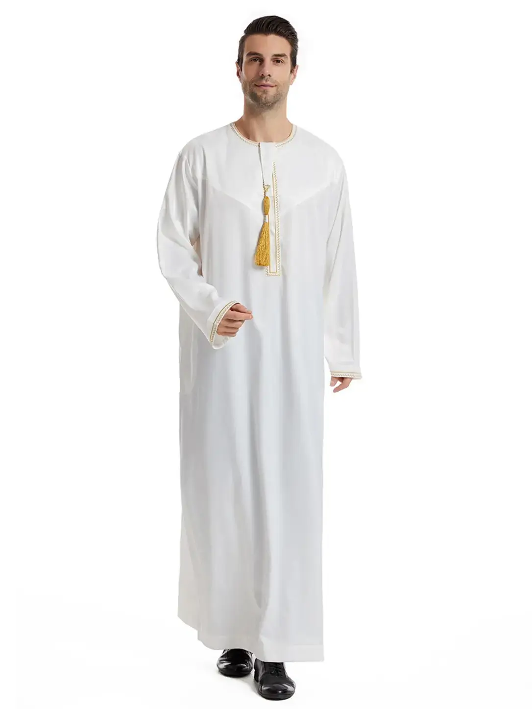 Men's High-End Luxury Omani Cloak Jubbah with Embroidery Design, Traditional Attire for Special Occasions, Elegant Formal Robe for Stylish Men, Traditional Arabic Robe For Muslim