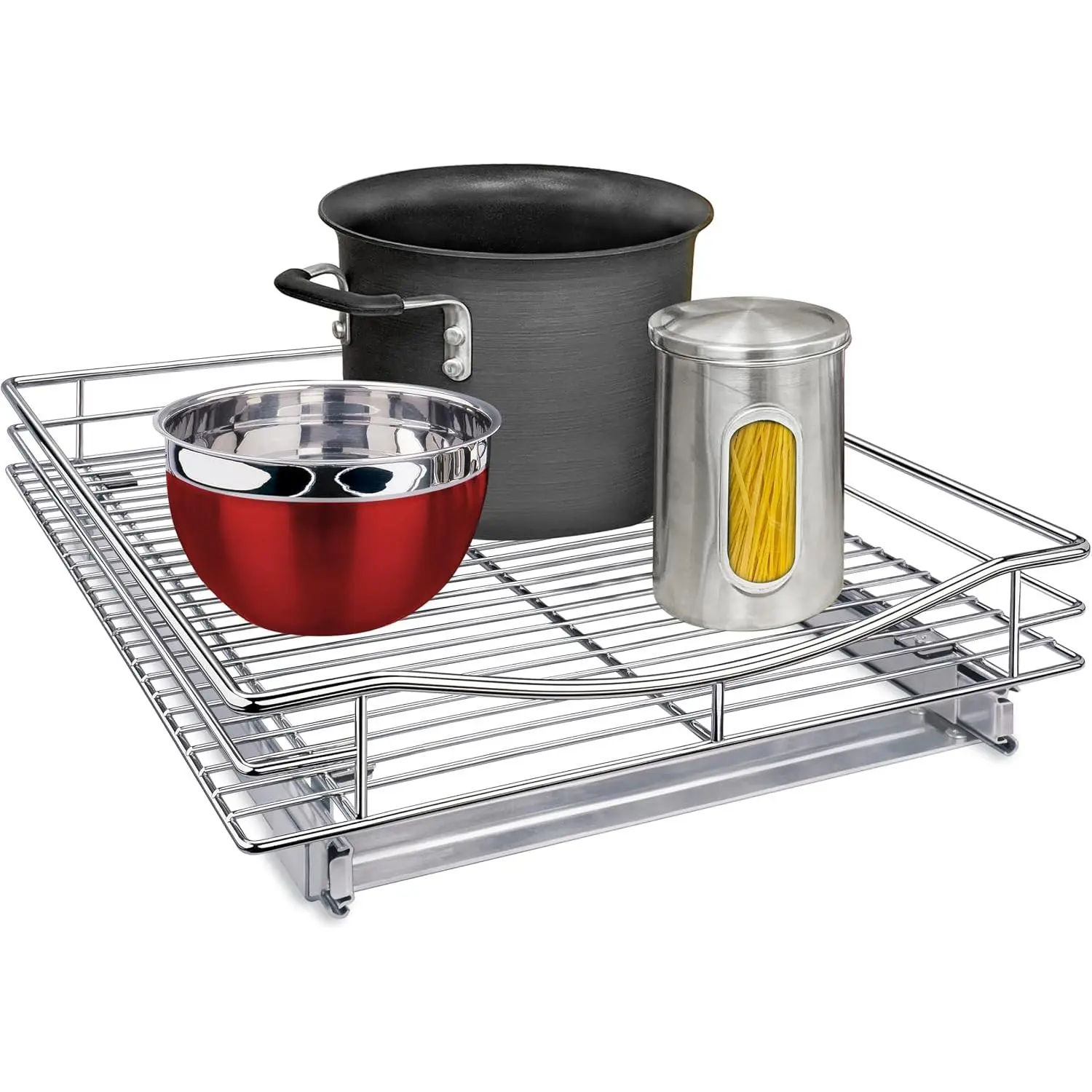 ® Pull Out Cabinet Organizer, 17" x 18" Slide Out Cabinet Organizer Pull Out Drawer – Pull Out Shelves for Kitchen Cabinets – Under Sink Organizers - Lifetime Ltd. Warranty, Chrome