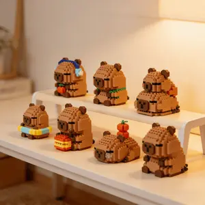 Cute Capybara Building Blocks, DIY Home Decor, Multifunctional Original Gift Ideas, Holiday Gifts, Desktop Ornament, Desk Pet