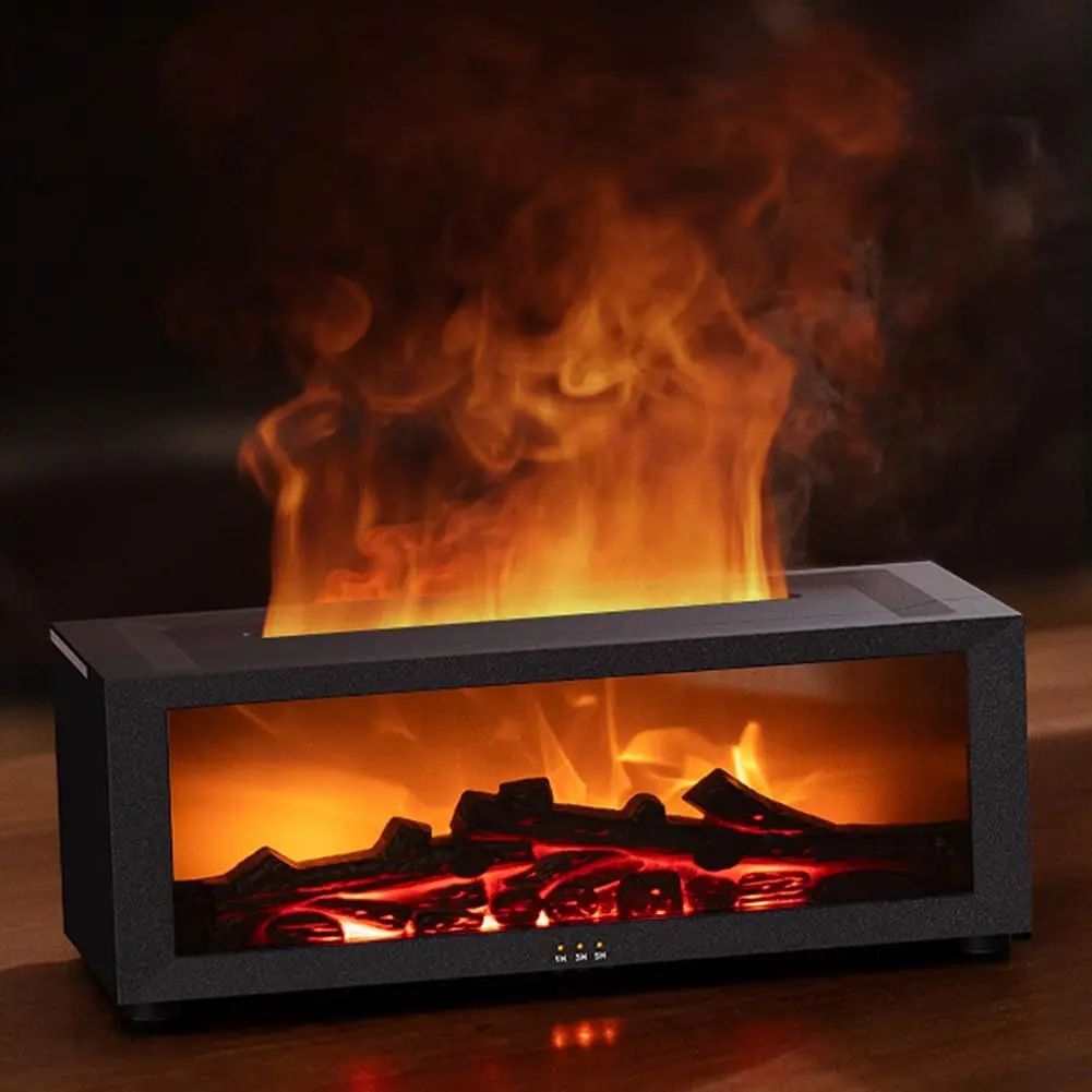 Eseential Oil Diffuser, Fireplace Flame Oil Diffuser - Aromatherapy Aroma Humidifier, Upgrade 7 Flame Colors Noiseless 150ml Remote Control - Perfect for Bedroom Home Office