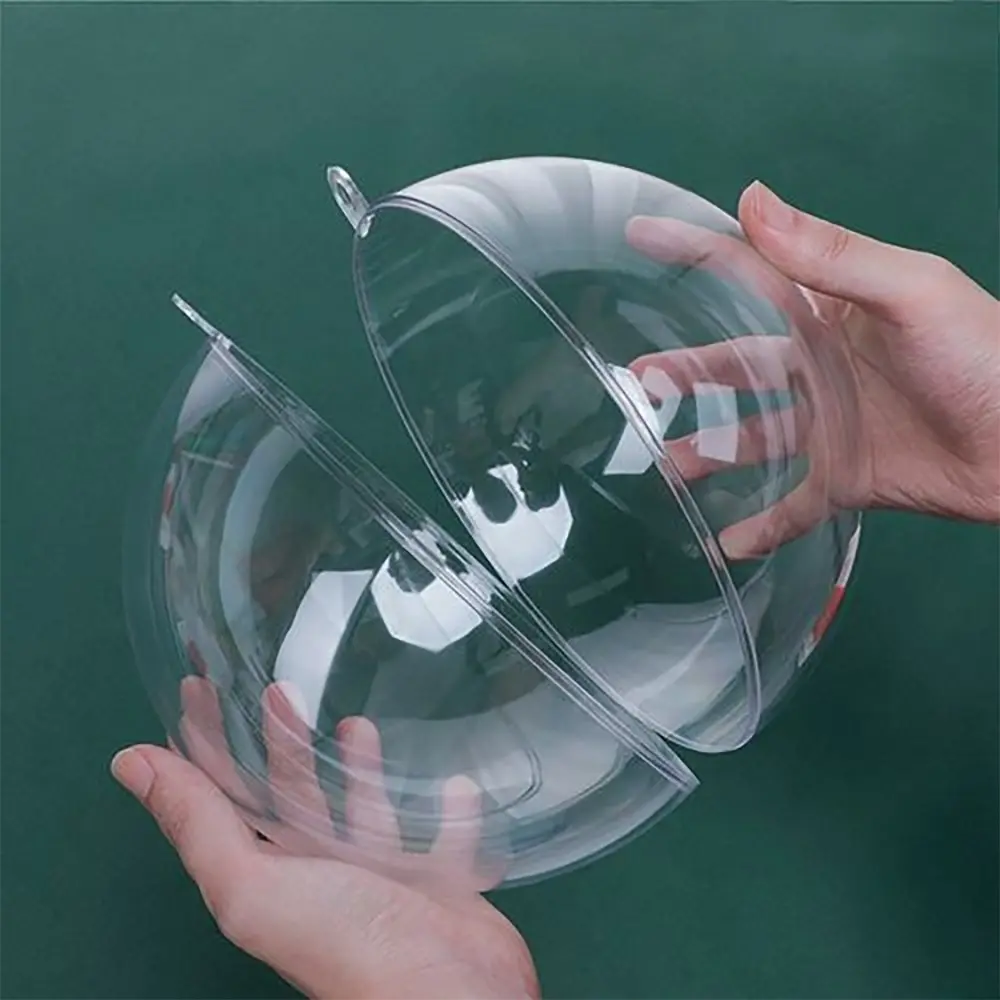 7.87 Inch Transparent Acrylic Ball, DIY Fillable Plastic Ornament, Reusable Hanging Decor, Perfect for Birthday, Wedding, Party, Holiday Crafts