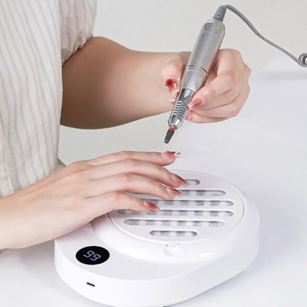 Rechargeable Mini Nail Dust Vacuum Cleaner, Portable Nail Powder Collector, Nail Dust Fan with Filter, Nail and Eyelash Tool