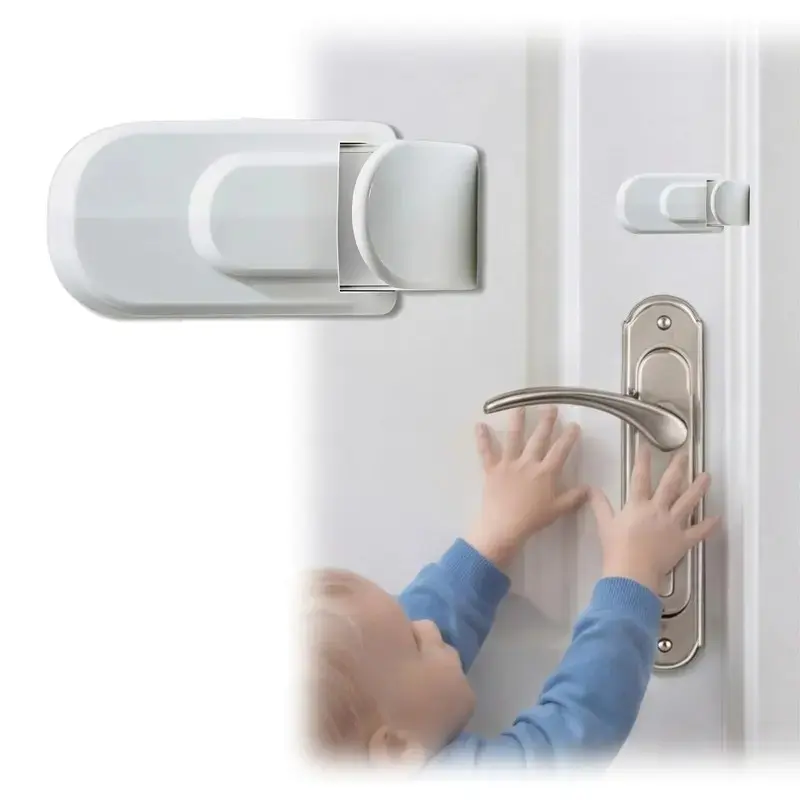 Child Proof Door Lock, Snap-On Door Knob Safety Lock, No Tools Required, Fits Knobs & Levers, Baby Toddler Home Safety