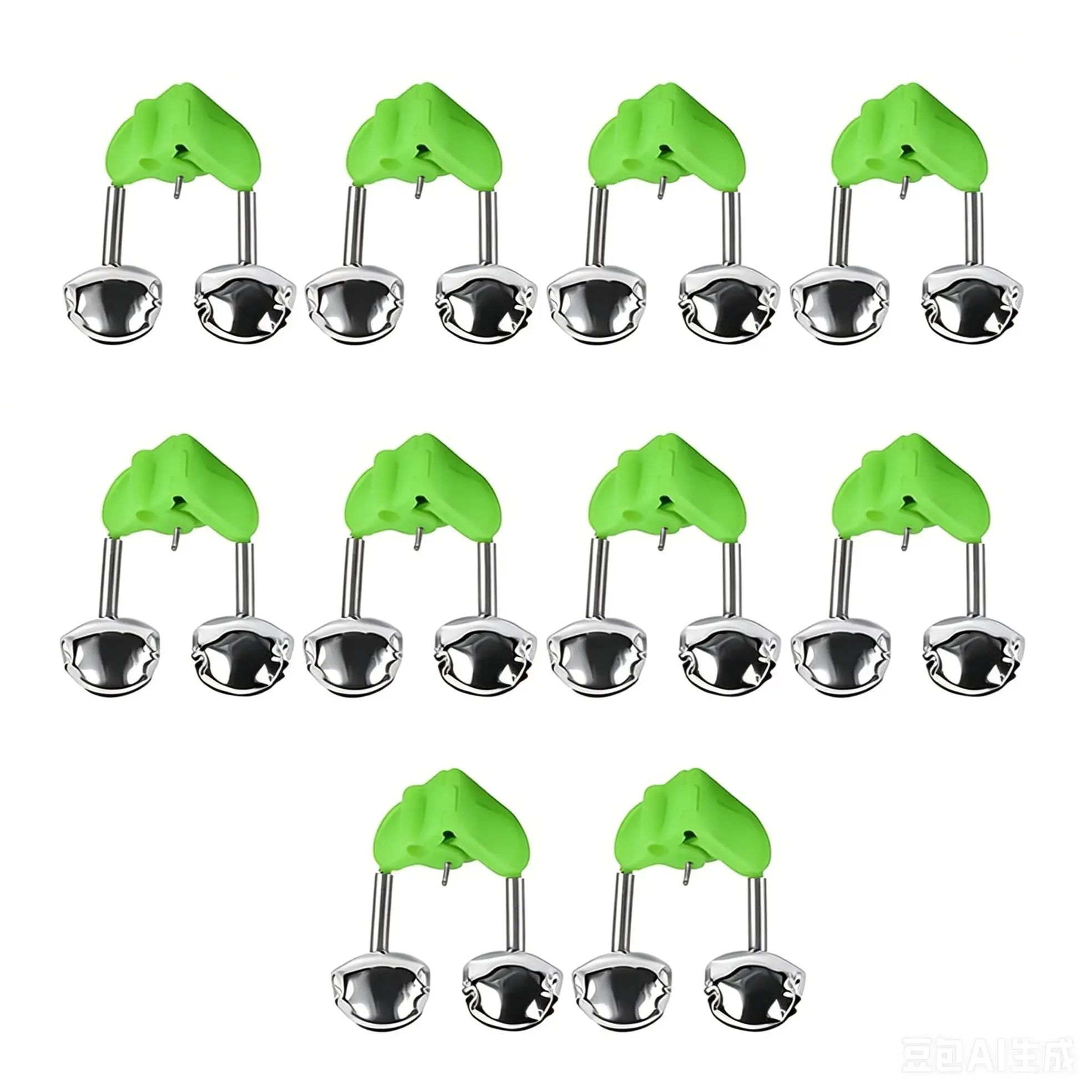 10/50 Pcs Double Ring Fishing Bells with Plastic Clip Buckles, Fishing Accessories, Fishing Stuff for Outdoor Fishing, Practical Fishing Equipment