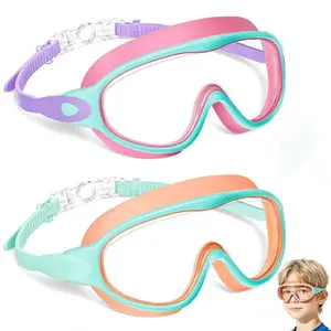 Kids Swim Goggles 2 Pack for 3-15+, Anti-Fog UV Protection HD Waterproof Adjustable Swimming Goggles – Includes Earplugs & Nose Clip, Perfect for Beach, Lake, Summer Parties